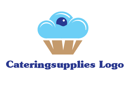 cloud forming cupcake with berry food logo