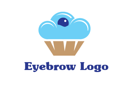 cloud forming cupcake with berry food logo
