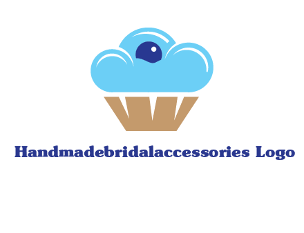 cloud forming cupcake with berry food logo