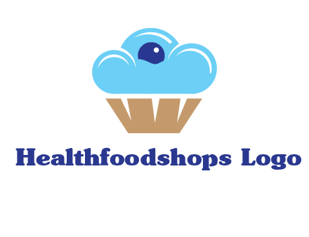 cloud forming cupcake with berry food logo