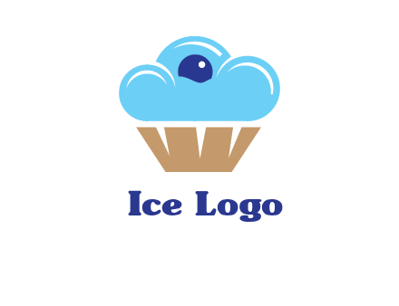 cloud forming cupcake with berry food logo