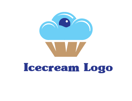 cloud forming cupcake with berry food logo