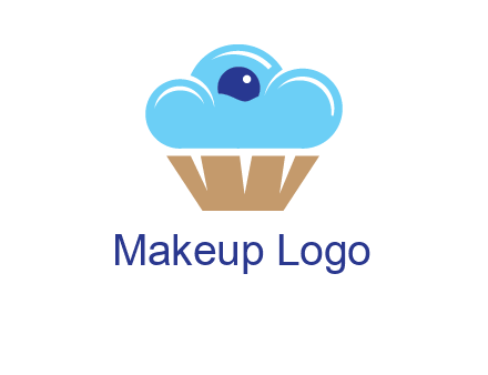 cloud forming cupcake with berry food logo