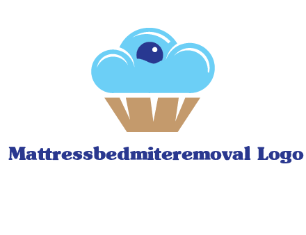 cloud forming cupcake with berry food logo