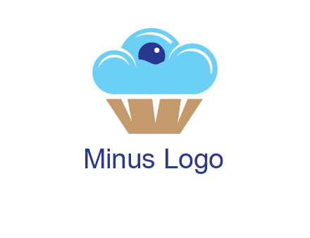 cloud forming cupcake with berry food logo