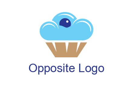 cloud forming cupcake with berry food logo