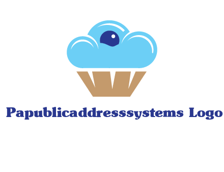 cloud forming cupcake with berry food logo