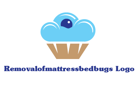cloud forming cupcake with berry food logo
