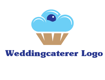 cloud forming cupcake with berry food logo