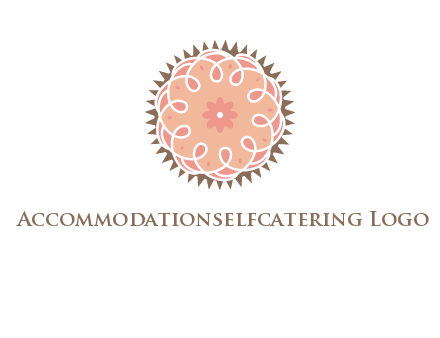 abstract spiral cupcake with flower food logo