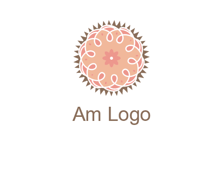 abstract spiral cupcake with flower food logo