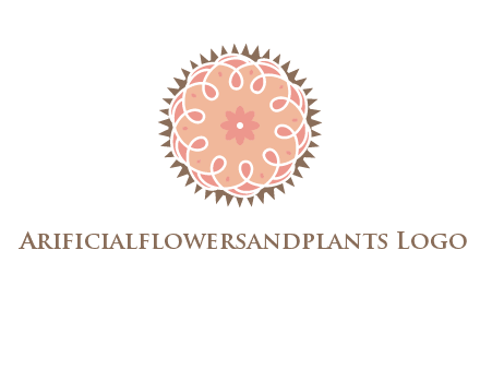 abstract spiral cupcake with flower food logo