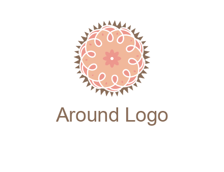 abstract spiral cupcake with flower food logo
