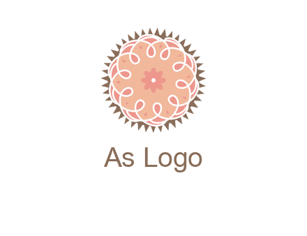 abstract spiral cupcake with flower food logo