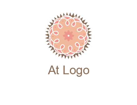 abstract spiral cupcake with flower food logo