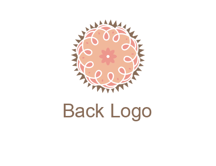 abstract spiral cupcake with flower food logo