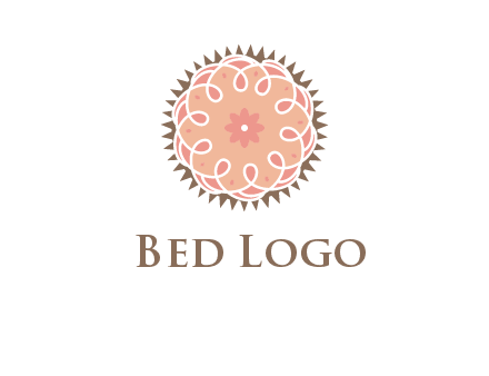 abstract spiral cupcake with flower food logo