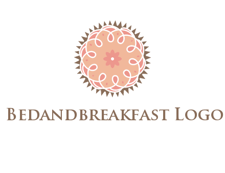 abstract spiral cupcake with flower food logo