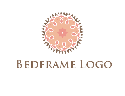 abstract spiral cupcake with flower food logo