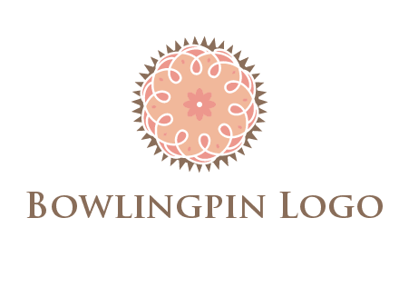 abstract spiral cupcake with flower food logo