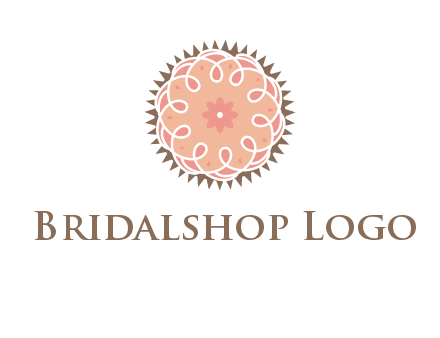 abstract spiral cupcake with flower food logo