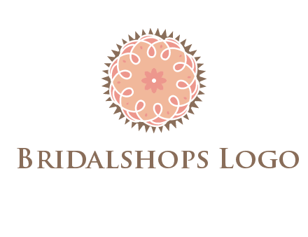 abstract spiral cupcake with flower food logo