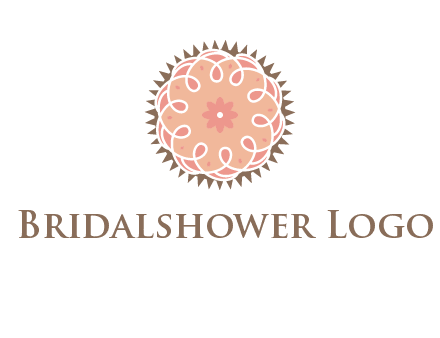 abstract spiral cupcake with flower food logo
