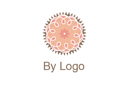 abstract spiral cupcake with flower food logo