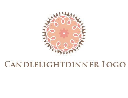 abstract spiral cupcake with flower food logo
