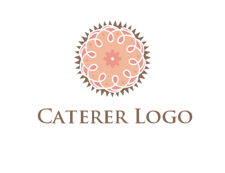 abstract spiral cupcake with flower food logo