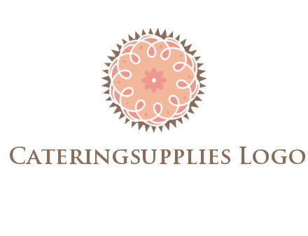 abstract spiral cupcake with flower food logo