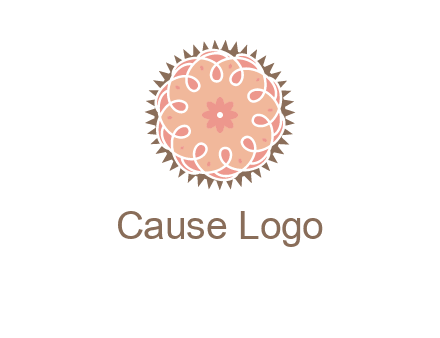 abstract spiral cupcake with flower food logo