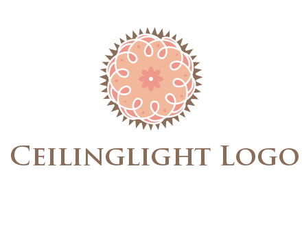 abstract spiral cupcake with flower food logo