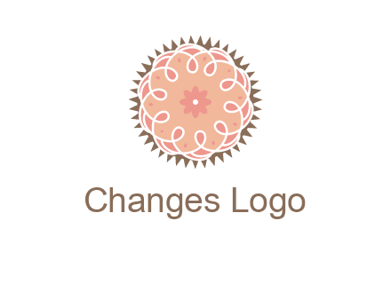 abstract spiral cupcake with flower food logo