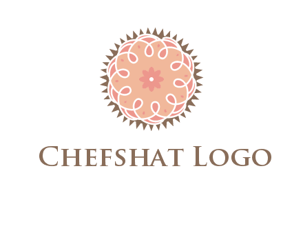 abstract spiral cupcake with flower food logo