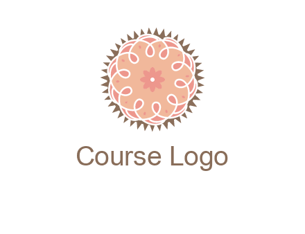 abstract spiral cupcake with flower food logo