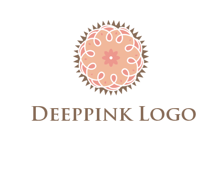 abstract spiral cupcake with flower food logo