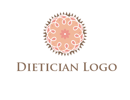 abstract spiral cupcake with flower food logo