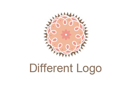 abstract spiral cupcake with flower food logo