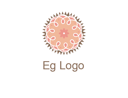 abstract spiral cupcake with flower food logo