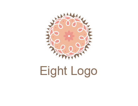 abstract spiral cupcake with flower food logo
