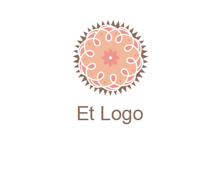 abstract spiral cupcake with flower food logo