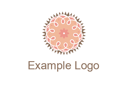 abstract spiral cupcake with flower food logo
