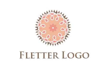 abstract spiral cupcake with flower food logo