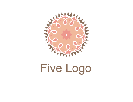 abstract spiral cupcake with flower food logo