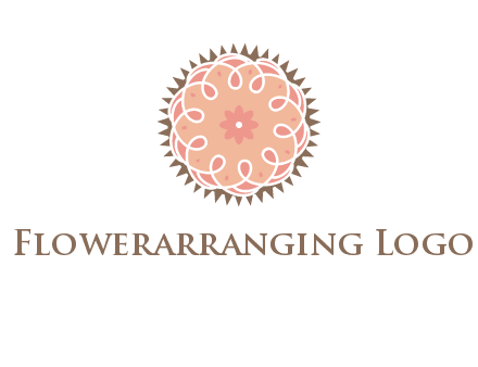 abstract spiral cupcake with flower food logo