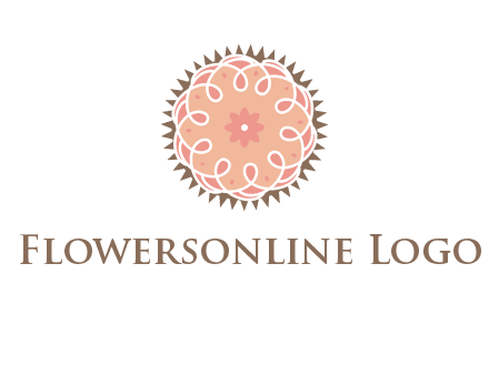 abstract spiral cupcake with flower food logo