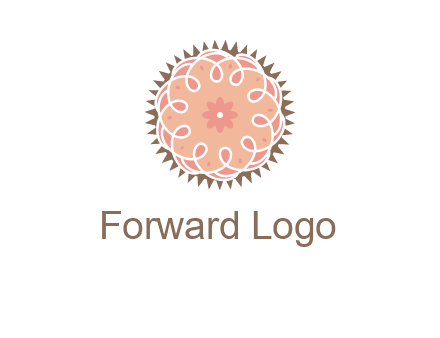 abstract spiral cupcake with flower food logo