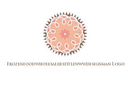 abstract spiral cupcake with flower food logo