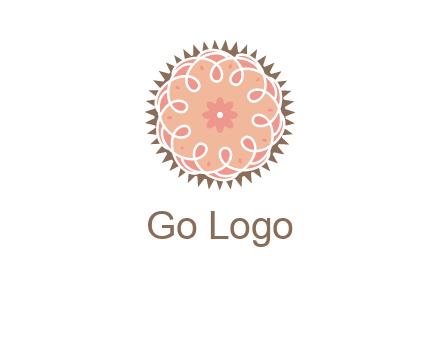abstract spiral cupcake with flower food logo